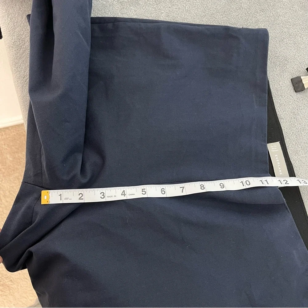 EVERLANE Side Zip Pant Cotton stretch Pant Navy Slim Fit High Waist‎ size 14